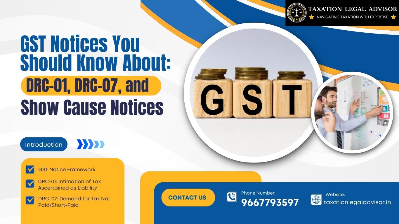 GST Notices You Should Know About: DRC-01, DRC-07, and Show Cause Notices